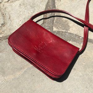 Red Italian Leather Purse